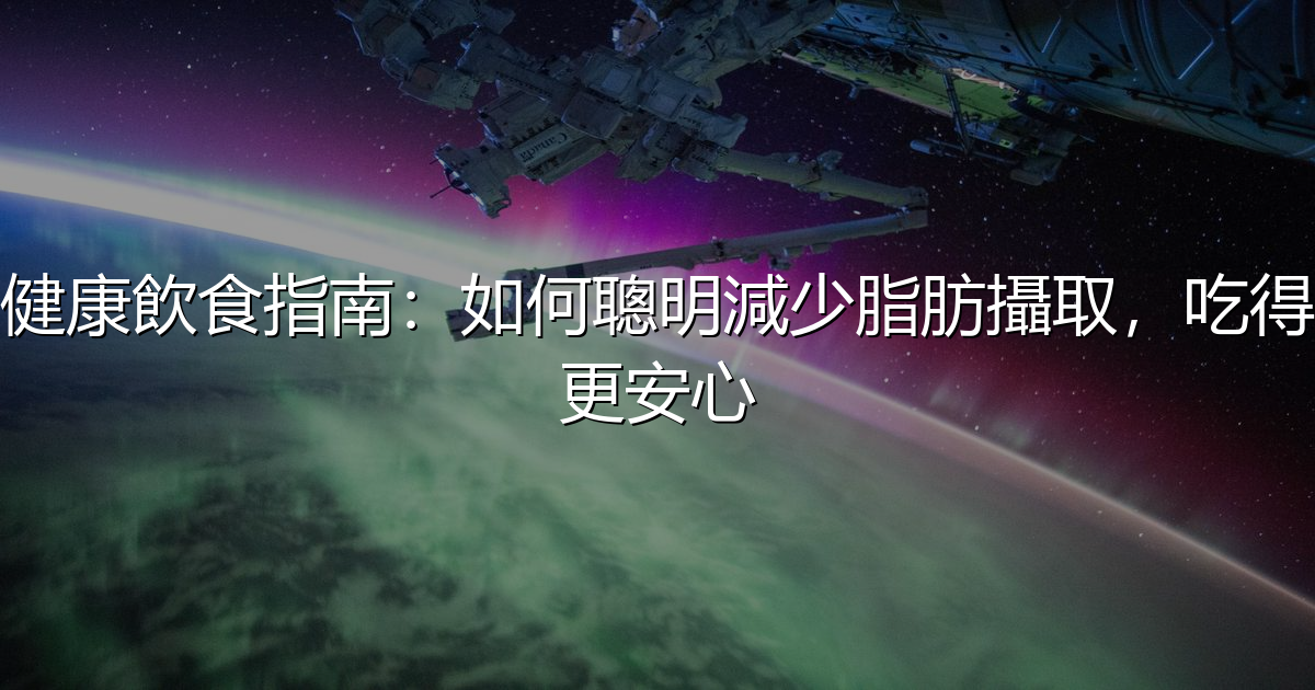 健康飲食指南:如何聰明減少脂肪攝取,吃得更安心 - 生活百科文章特色圖片
